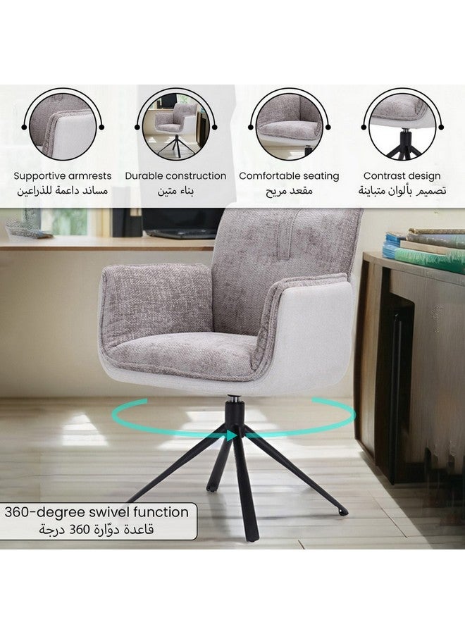 Micasa Dining Chair With 360-Degree Swivel Grey And Black 50 X 63 X 64.5 Cm Dd8386-1Fr - Image 3