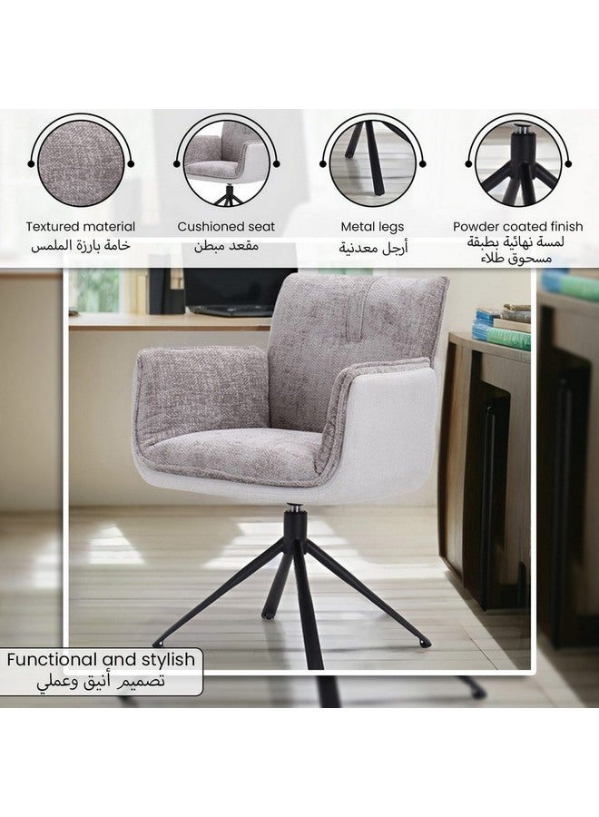 Micasa Dining Chair With 360-Degree Swivel Grey And Black 50 X 63 X 64.5 Cm Dd8386-1Fr - Image 4