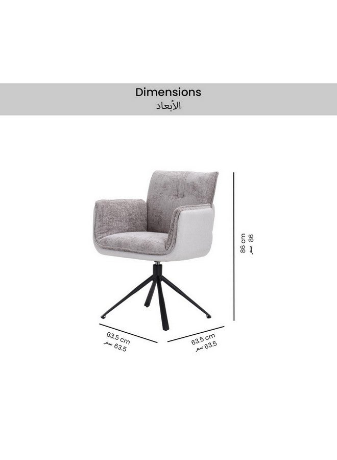 Micasa Dining Chair With 360-Degree Swivel Grey And Black 50 X 63 X 64.5 Cm Dd8386-1Fr - Image 5