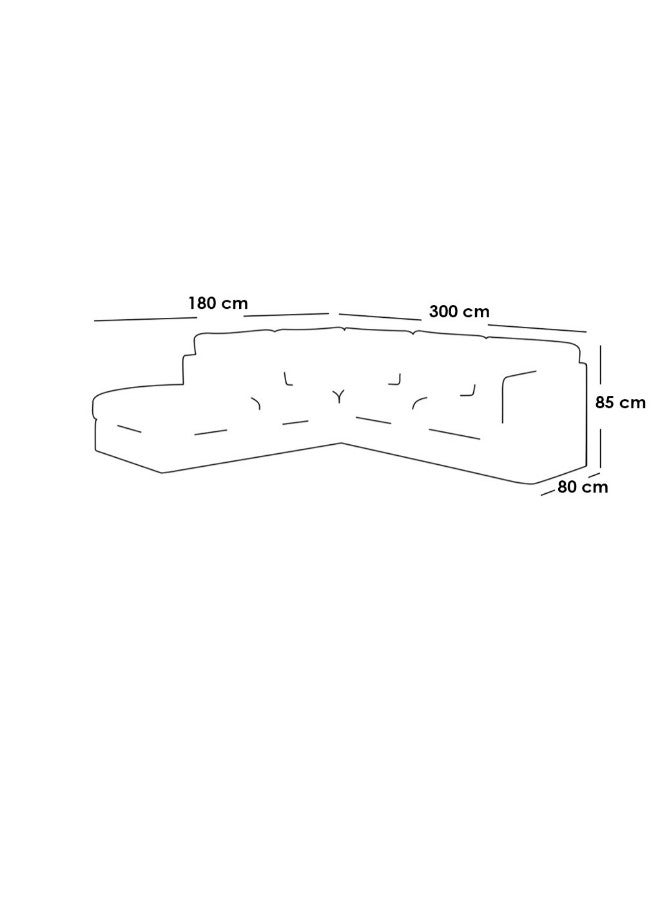 Al Home 5 Seater Linen Swedish Wood L-Shape Sofa - Beige - Image 2