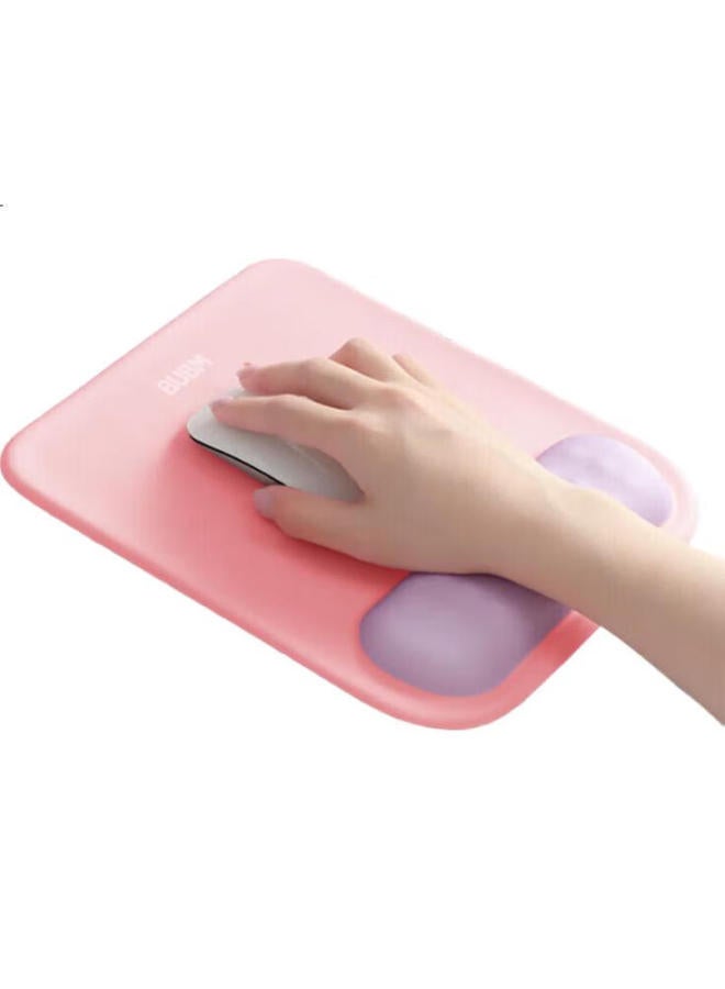 Bubm Memory Foam Mouse Pad Wrist Rest, Cute Creative Simple Silicone Laptop Mouse Wrist Support Pad For Women And Men, Gray And White With Blue - Image 3