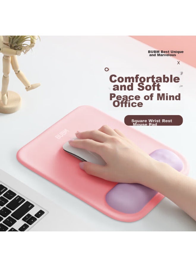 Bubm Memory Foam Mouse Pad Wrist Rest, Cute Creative Simple Silicone Laptop Mouse Wrist Support Pad For Women And Men, Gray And White With Blue - Image 3