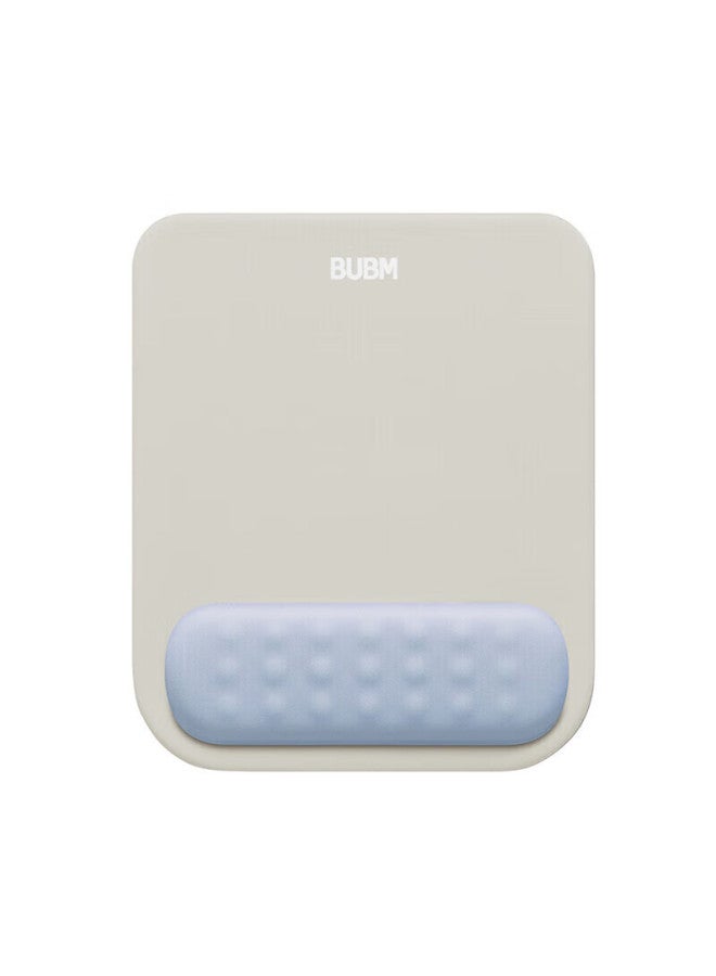 Bubm Memory Foam Mouse Pad Wrist Rest, Cute Creative Simple Silicone Laptop Mouse Wrist Support Pad For Women And Men, Gray And White With Blue - Image 2