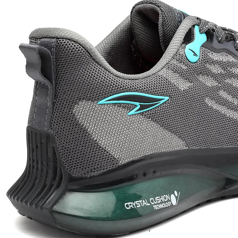 Asian Men's Dark Grey Firozi Running Shoes with Laces