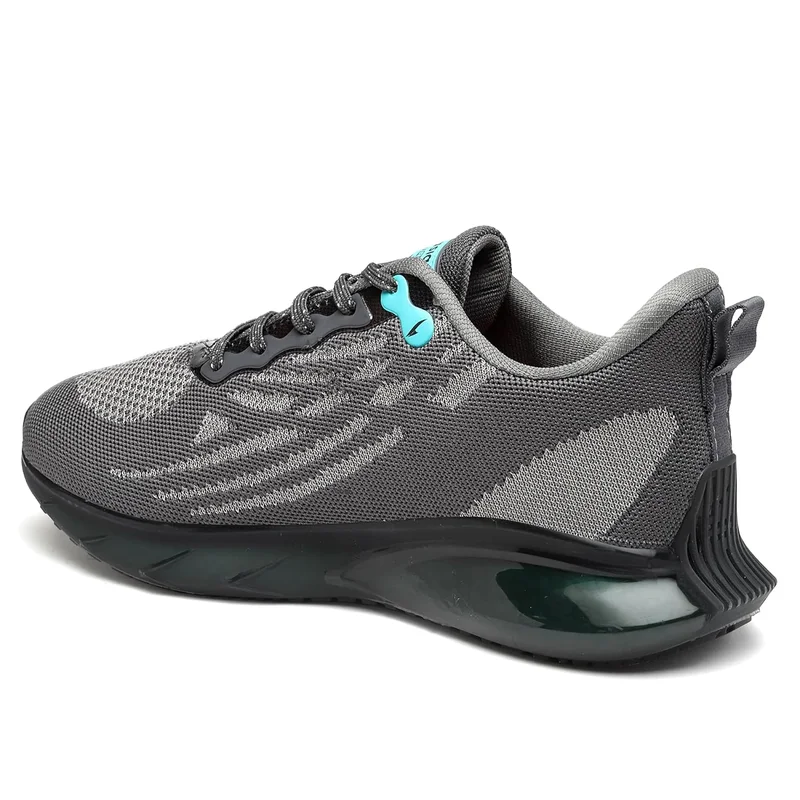 Asian Men's Dark Grey Firozi Running Shoes with Laces