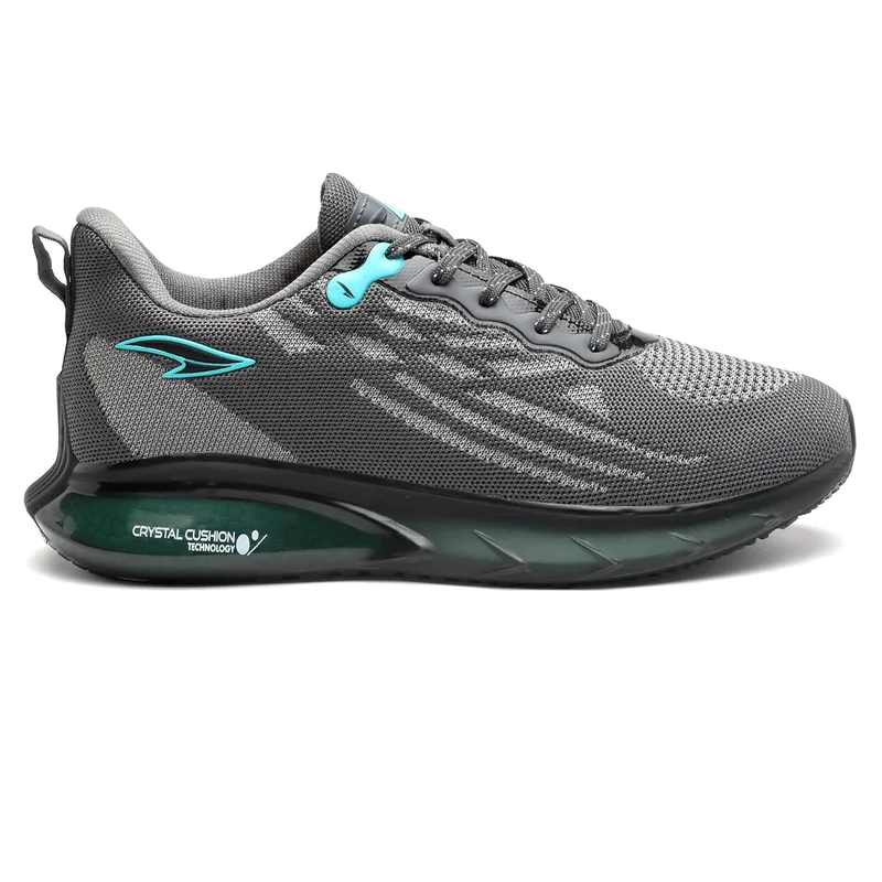Asian Men's Dark Grey Firozi Running Shoes with Laces
