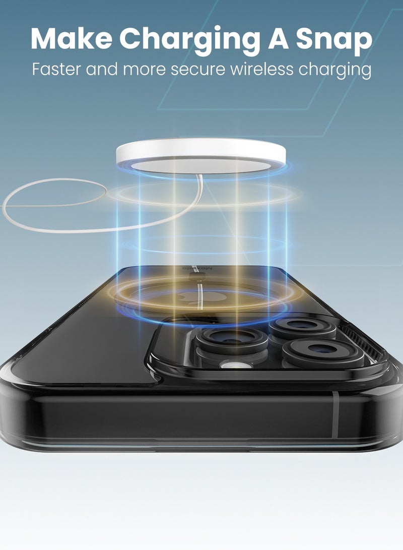 Moxedo Magnetic Protective Case 360 Protection Clear Case Hard PC with Built-in Strong Magnets Compatible with Magnetic Safe Designed for iPhone 14 Pro 6.1 inch (Black) - Image 2