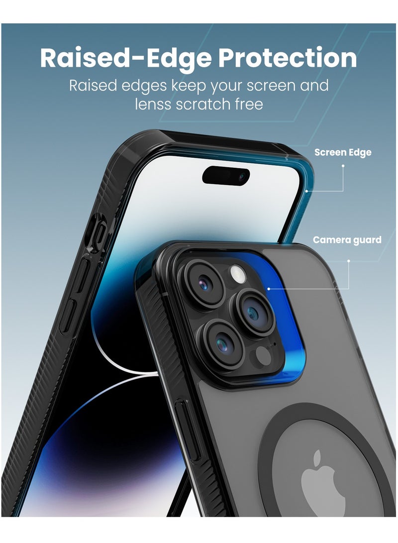 Moxedo Magnetic Protective Case 360 Protection Clear Case Hard PC with Built-in Strong Magnets Compatible with Magnetic Safe Designed for iPhone 14 Pro 6.1 inch (Black) - Image 4