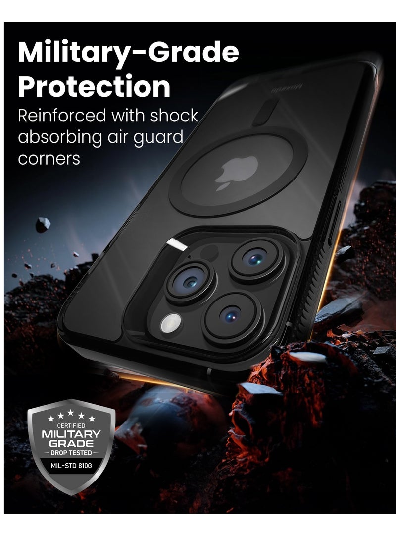 Moxedo Magnetic Protective Case 360 Protection Clear Case Hard PC with Built-in Strong Magnets Compatible with Magnetic Safe Designed for iPhone 14 Pro 6.1 inch (Black) - Image 5
