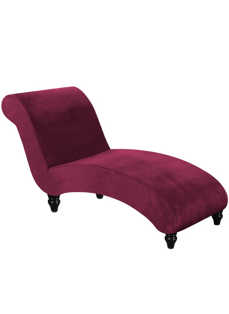 FantasDecor FantasDecor Chaise Lounge Velvet Luxury Covers for Living Room Indoor Stretch Slipcover for Chaise Lounge Ultra Soft Machine Washable Burgundy 