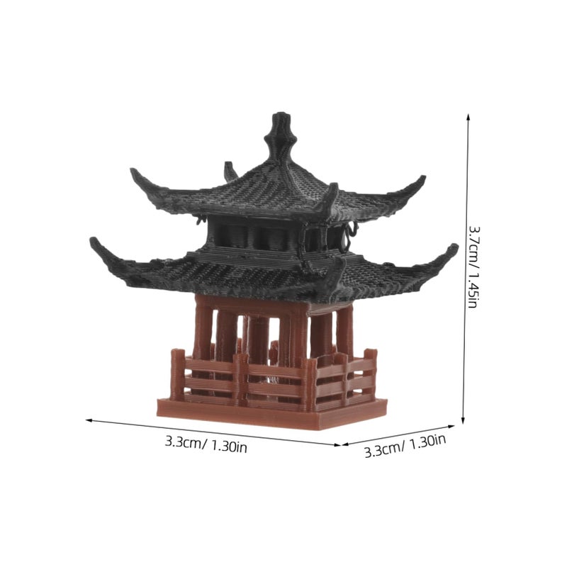 Miniature Pavilion Ornament For Bonsai Aquarium Garden Asian Architecture Decor - Image 3