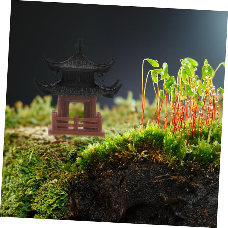 Miniature Pavilion Ornament For Bonsai Aquarium Garden Asian Architecture Decor - Image 5