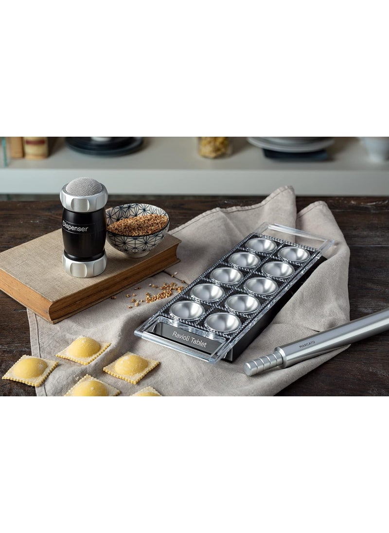MARCATO Marcato Design Atlas Tablet Pasta Maker Made in Italy Black Makes 10 Raviolis  - Image 2