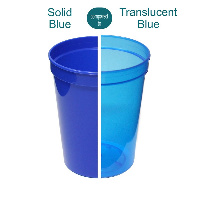 Rolling Sands 16 Oz Reusable Plastic Stadium Cups  Bulk 50 Pk  USA Made  BPA-Free Dishwasher Safe Plastic Tumblers  Translucent Blue - Image 2