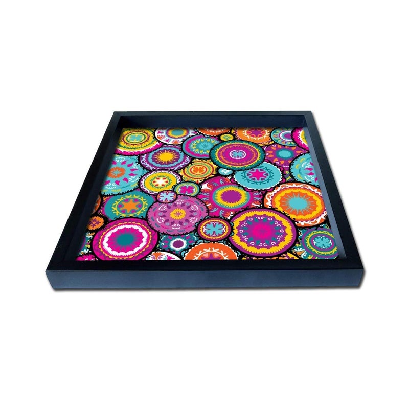 PRINTELLIGENT Premium Serving Tray for Dinning Table with Multicolour Design (11 inch x 11 inch) - Image 2
