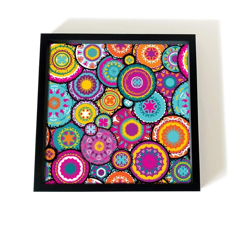 PRINTELLIGENT Premium Serving Tray for Dinning Table with Multicolour Design (11 inch x 11 inch) - Image 1
