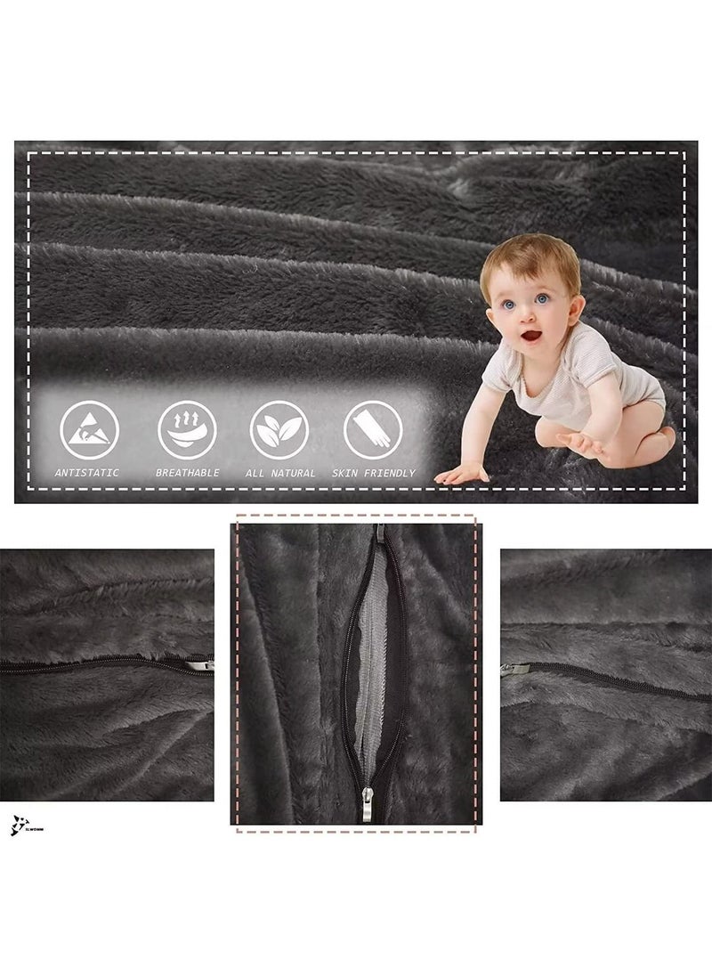 LIMOS Large Bean Bag Cover(Filler Not Included) Round Soft Fluffy Cover with Faux Fur  - Image 2