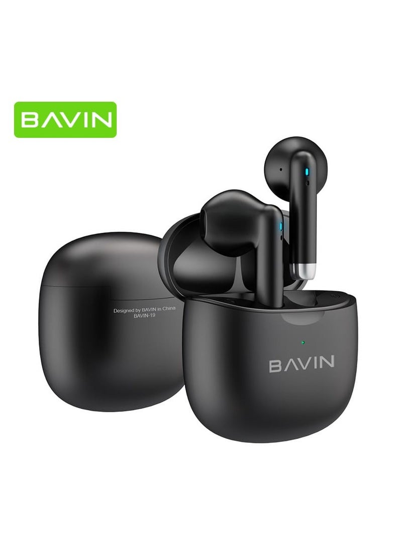 BAVIN BA19 Wireless Earbuds Active Noise Reduction Headphones With Touch Control Immersive Audio Sound Bluetooth Earphones for Sports w/ IPX5 Sweat Proof Earbuds Compatible For Android/IOS/Windows