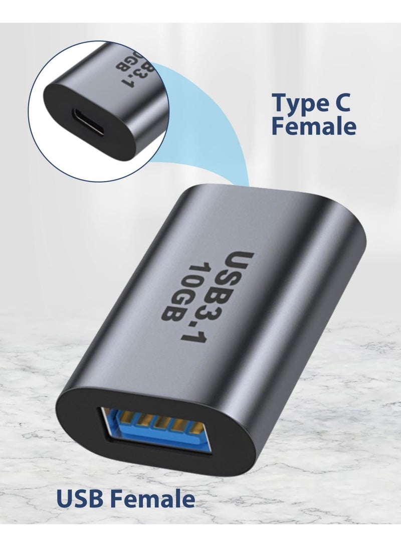 SYOSI USB C Female to USB Female Adapter, 10Gbps USB 3.1 Gen2 Type-C to Type-A OTG Adapter, Bi-Directional Fast Charging & Data Sync, Compatible with iPhone 16/15 Pro Max, MacBook, Tablet, Laptop, PC - Image 2