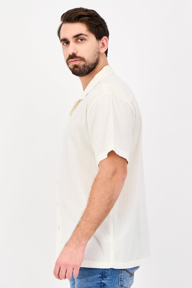 Aeropostale قميص رجالي قصير الأكمام بتصميم مريح ومُحكم، كريمي - Image 3