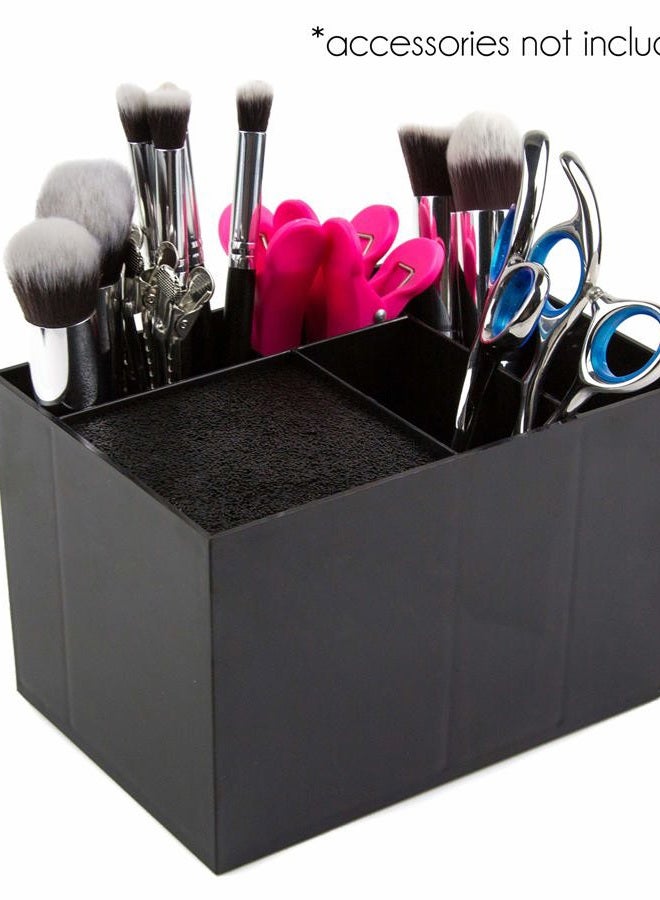 Salon Supply Co Hair Dresser Organizer - Shear Holder for Stylist - Hairstylist Organizer for Station - Scissor Holder Box - Hairstylist Accessories - Holder for Scissors (Black) - Image 4