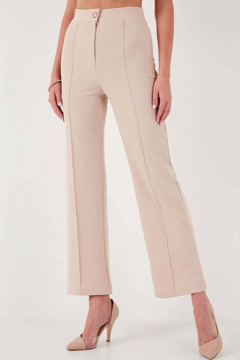 Lela Standard Fit Grass High Waist Straight Leg Trousers Women's Trousers 5865972