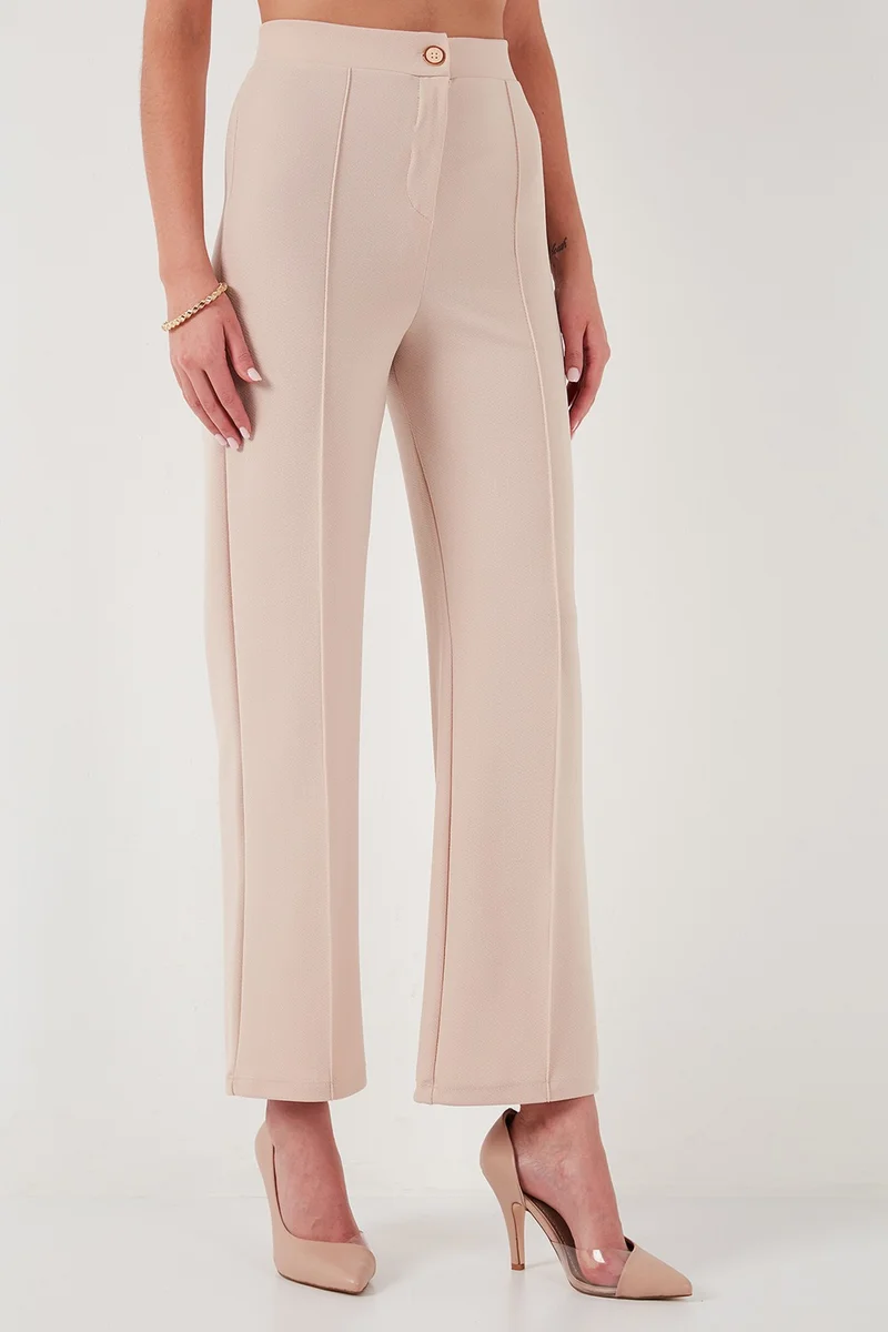 Lela Standard Fit Grass High Waist Straight Leg Trousers Women's Trousers 5865972