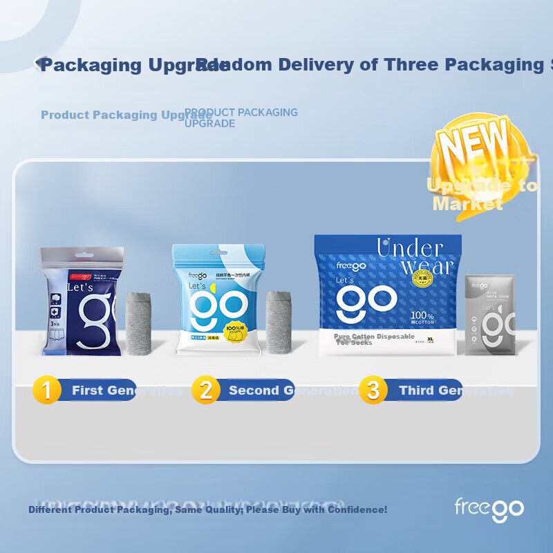 Freego Disposable Men's Boxer Briefs, 3-Pack, Pure Cotton, Travel-Friendly, Sterilized, Portable, Comfortable, Large Size, Men's Gray 3XL - Image 4