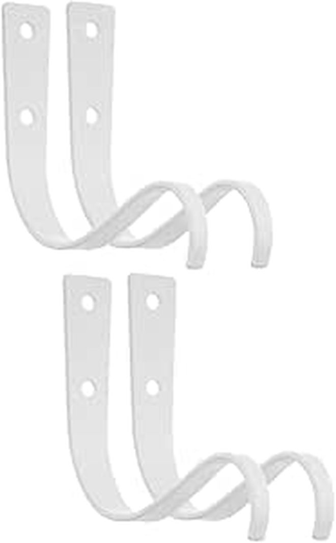 Black Wrought Iron Wall Hooks 4 Pack For Hanging Planters Indoor Outdoor Garden Decor Strong Load Bracket - Image 1
