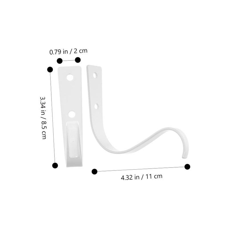 Black Wrought Iron Wall Hooks 4 Pack For Hanging Planters Indoor Outdoor Garden Decor Strong Load Bracket - Image 5