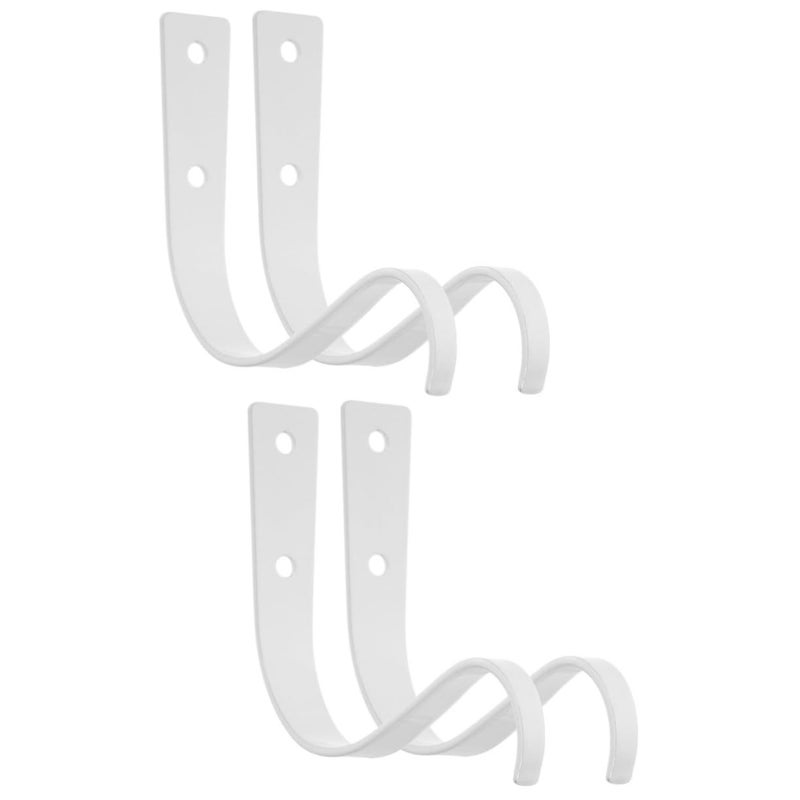 Black Wrought Iron Wall Hooks 4 Pack For Hanging Planters Indoor Outdoor Garden Decor Strong Load Bracket - Image 2