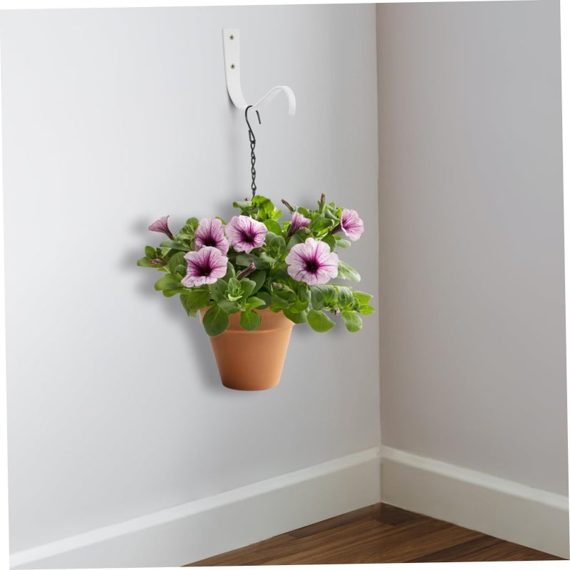 Black Wrought Iron Wall Hooks 4 Pack For Hanging Planters Indoor Outdoor Garden Decor Strong Load Bracket - Image 4
