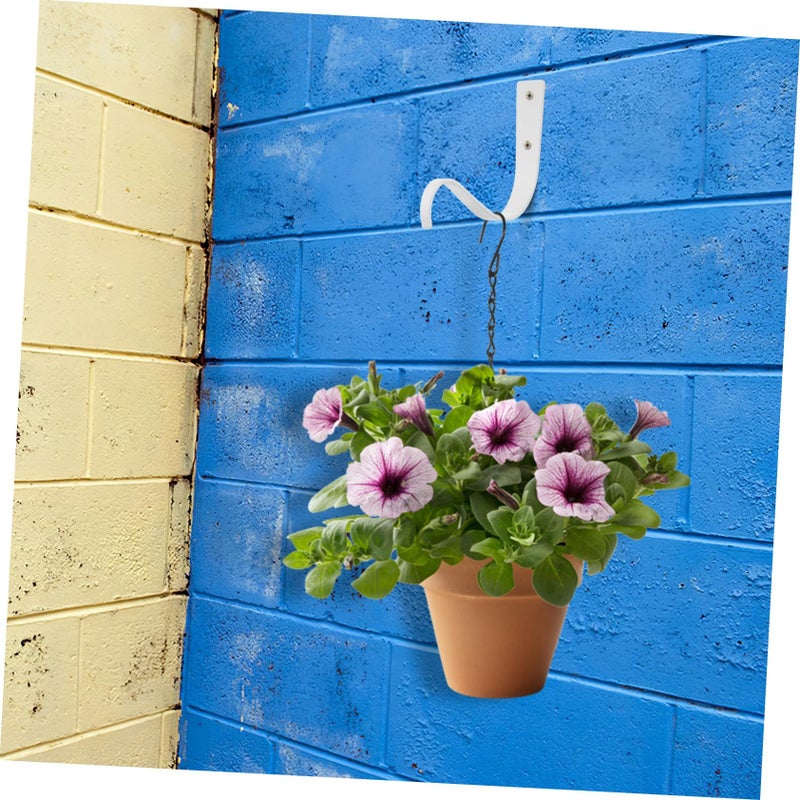 Black Wrought Iron Wall Hooks 4 Pack For Hanging Planters Indoor Outdoor Garden Decor Strong Load Bracket - Image 3