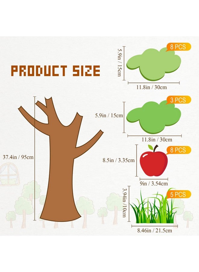 Nosiny Classroom Tree Bulletin Board Set Fall Church Tree Bulletin Board Cutouts Autumn Classroom Tree Wall Decor Seasonal Apples Tree For Home Elementary School Teacher Chalkboard Supplies  - Image 2