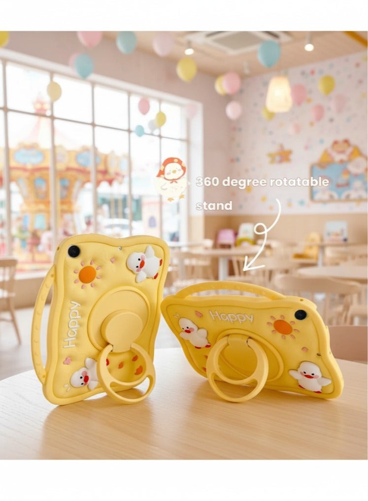 Cute duck tablet case, suitable for Samsung Galaxy Tab A9 8.7-inch tablet, with shoulder strap and 360-degree rotating stand, cute cartoon style, a protective case that children will love, suitable for Samsung Galaxy Tab A9. - Image 4