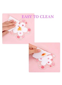 Binoster Sakura Coffee Cup Mat Kawaii Coaster 2PCS Cute Cherry Blossom PVC Home Tea Mug Pink Flower Pattern Anti-Skid Pot Bowl Pad Placemat for Desk Drink Table Decor Kawaii Accessories (Small)  - Image 2