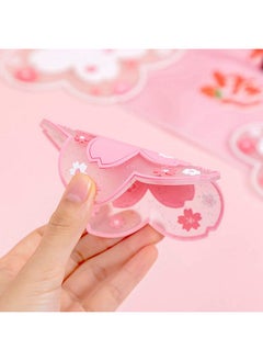 Binoster Sakura Coffee Cup Mat Kawaii Coaster 2PCS Cute Cherry Blossom PVC Home Tea Mug Pink Flower Pattern Anti-Skid Pot Bowl Pad Placemat for Desk Drink Table Decor Kawaii Accessories (Small)  - Image 3
