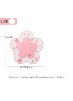 Binoster Sakura Coffee Cup Mat Kawaii Coaster 2PCS Cute Cherry Blossom PVC Home Tea Mug Pink Flower Pattern Anti-Skid Pot Bowl Pad Placemat for Desk Drink Table Decor Kawaii Accessories (Small)  - Image 4