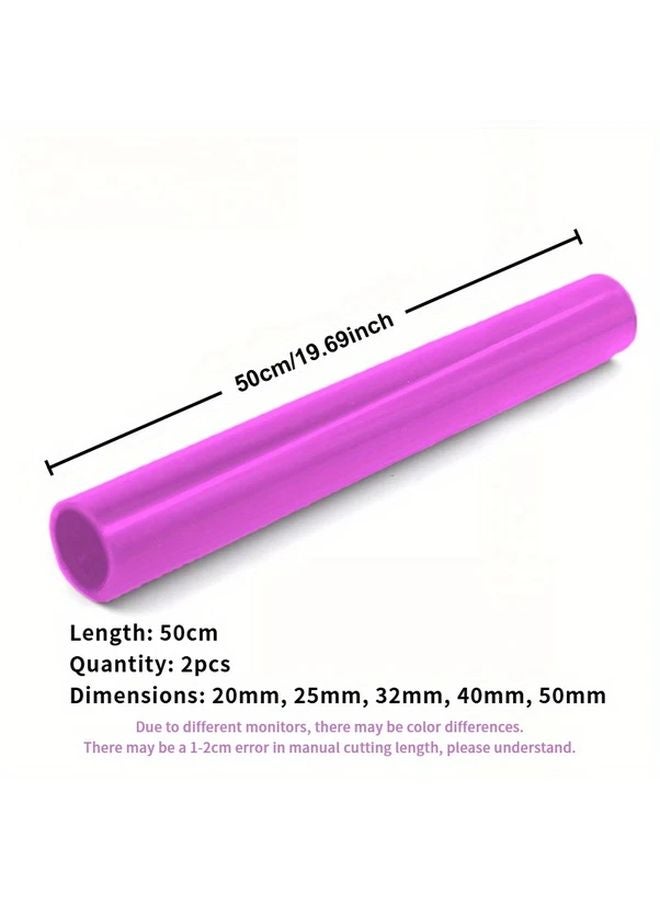 قطعتان من أنبوب PVC البنفسجي مقاس 32 ملم (19.69 بوصة) ملحقات ري الحدائق أنبوب بلاستيكي - Image 5