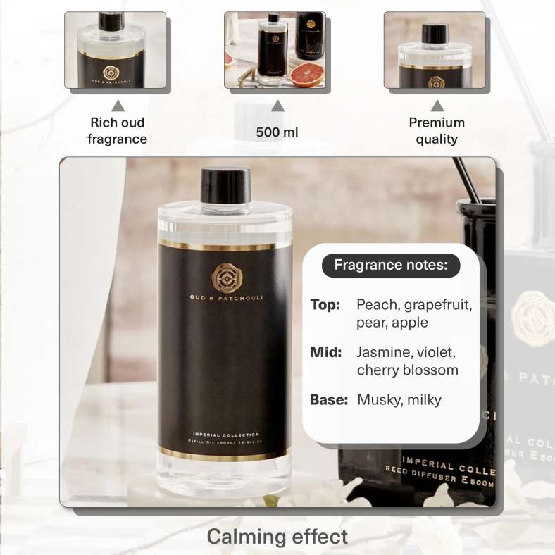 Pan Home Imperial Oud Patchouli Refill Oil 500ml - Black - 111SGO9900226 - Image 4