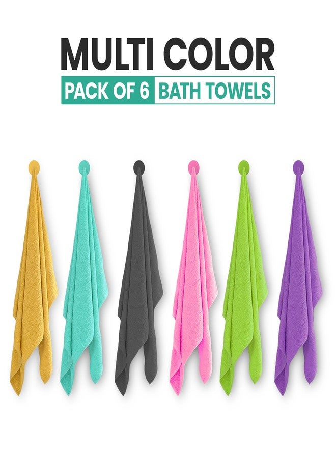 ZUPERIA 6-Pack Bath Towels - 30" x 60" - Ultra Soft 100% Cotton Large Bath Towels- Highly Absorbent for Bathroom, Pool, Gym, Spa, and Hotel Use (Colors Variety) - Image 3