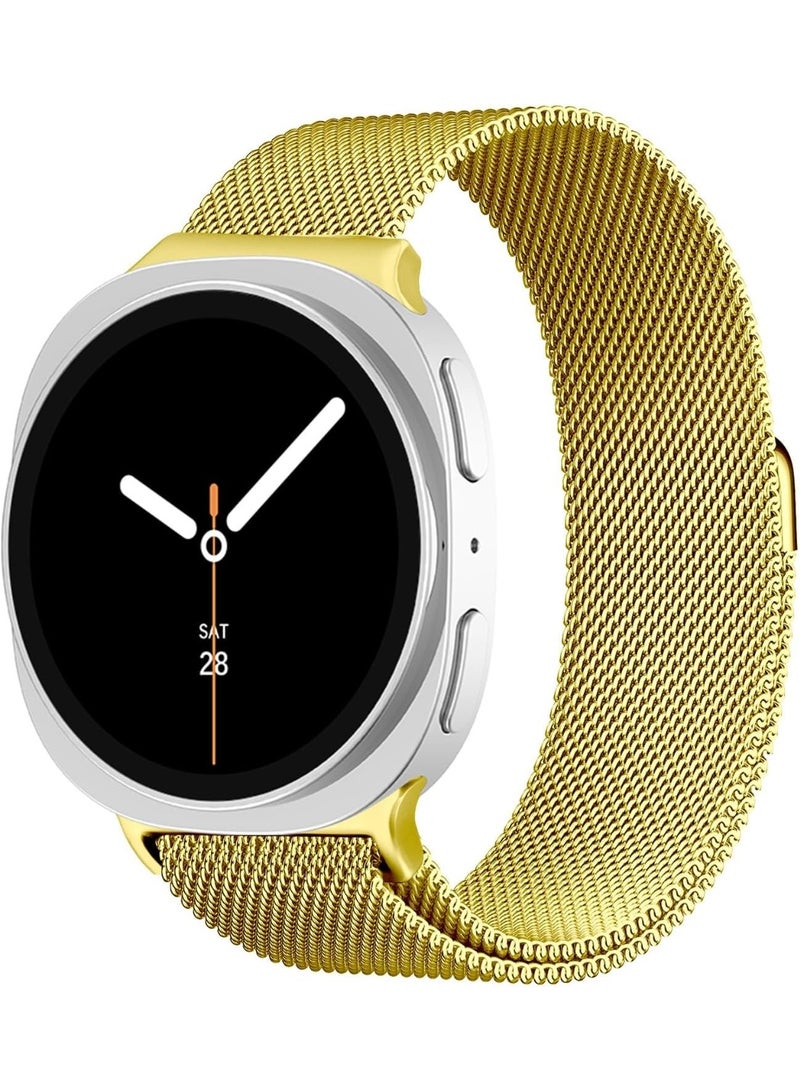 O Ozone Milanese Loop Metal Band for Samsung Galaxy Watch 8 Band 40mm 44mm/8 Classic 46mm Women Men,Mesh Magnetic Stainless Steel Replacement Strap - Gold - Image 1
