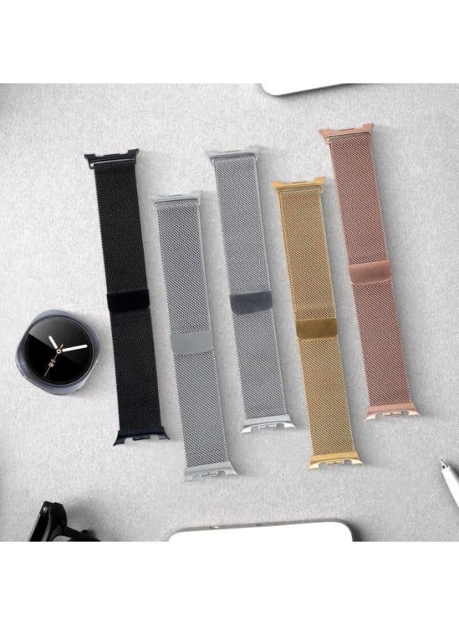 O Ozone Milanese Loop Metal Band for Samsung Galaxy Watch 8 Band 40mm 44mm/8 Classic 46mm Women Men,Mesh Magnetic Stainless Steel Replacement Strap - Gold - Image 5