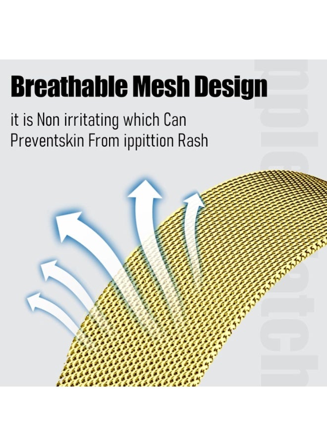 O Ozone Milanese Loop Metal Band for Samsung Galaxy Watch 8 Band 40mm 44mm/8 Classic 46mm Women Men,Mesh Magnetic Stainless Steel Replacement Strap - Gold - Image 3