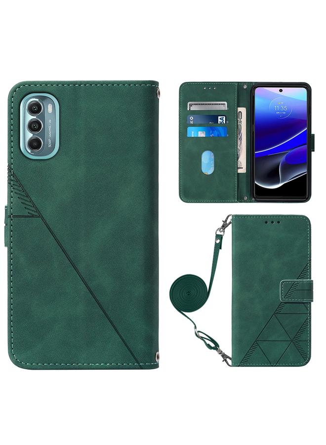 S-TOP Case For Motorola Moto G 5G 2022 Crossbody 3D Embossed Flip Leather Phone Case - Image 1