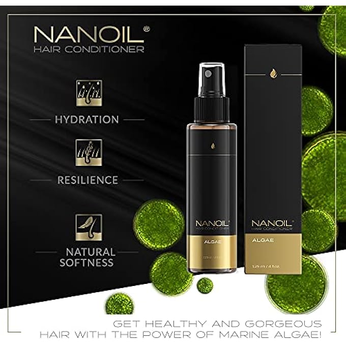 NANOIL HAIR CONDITIONER 125ML - BI-PHASE HAIR CONDITIONER, PROFESSIONAL CARE FOR ALL HAIR TYPES, HAIR REPAIR, HYDRATION AND SOFTNESS (ALGAE) - Image 2