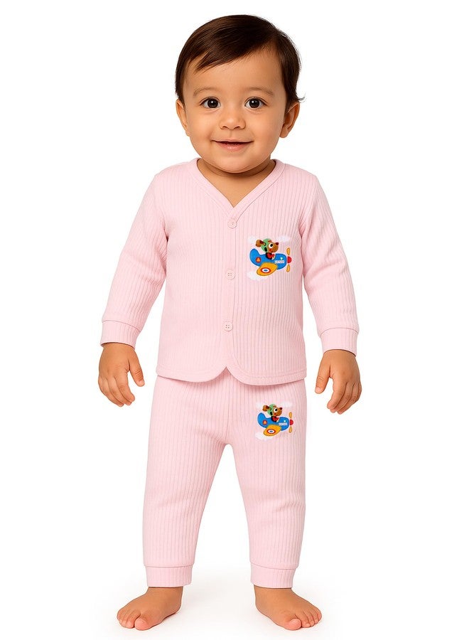 BODYCARE Unisex Baby Thermal Top & Bottom Set (New Born to 18 Months) (1, Pink, 0-3) - Image 1