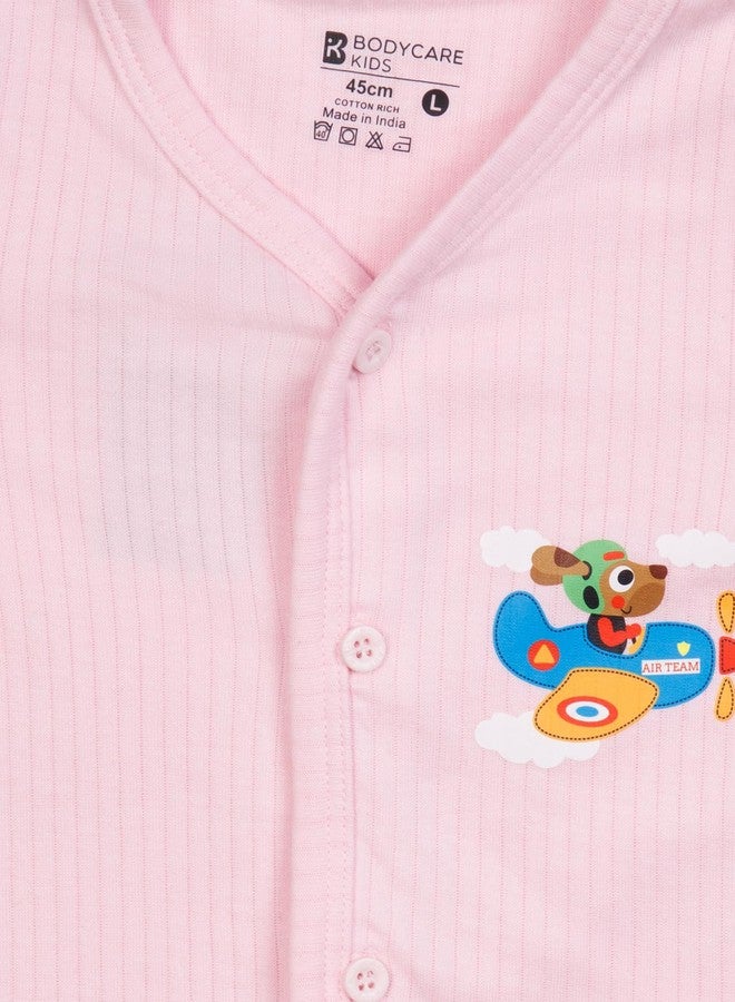 BODYCARE Unisex Baby Thermal Top & Bottom Set (New Born to 18 Months) (1, Pink, 0-3) - Image 3