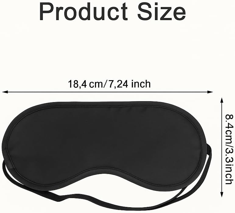 AKORD Sleep Eye Mask Pack of 10 Soft Black for Travel Sleeping Meditation Light Blocking Comfort - Image 3