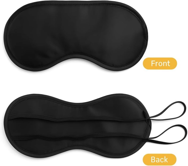 AKORD Sleep Eye Mask Pack of 10 Soft Black for Travel Sleeping Meditation Light Blocking Comfort - Image 2